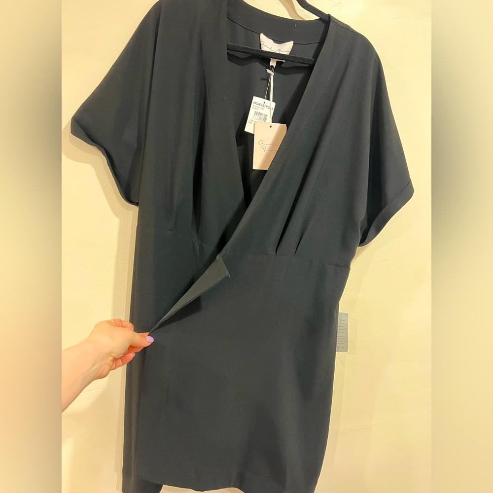 Charles Henry black dolman wrap dress, Size: Large, NWT